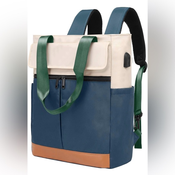 Cyureay Accessories - NEW Woman’s Convertible Daypack Laptop Backpack with USB Charging Port